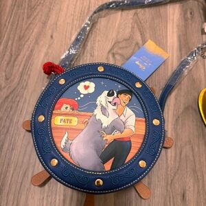 Danielle Nicole Disney Blue and Gold Little Mermaid Crossbody Bag